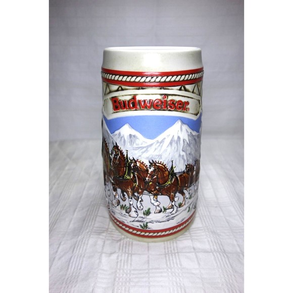 Budweiser 1985 Collectible Holiday Stein Clydesdale A Series Limited Edition - Picture 1 of 11